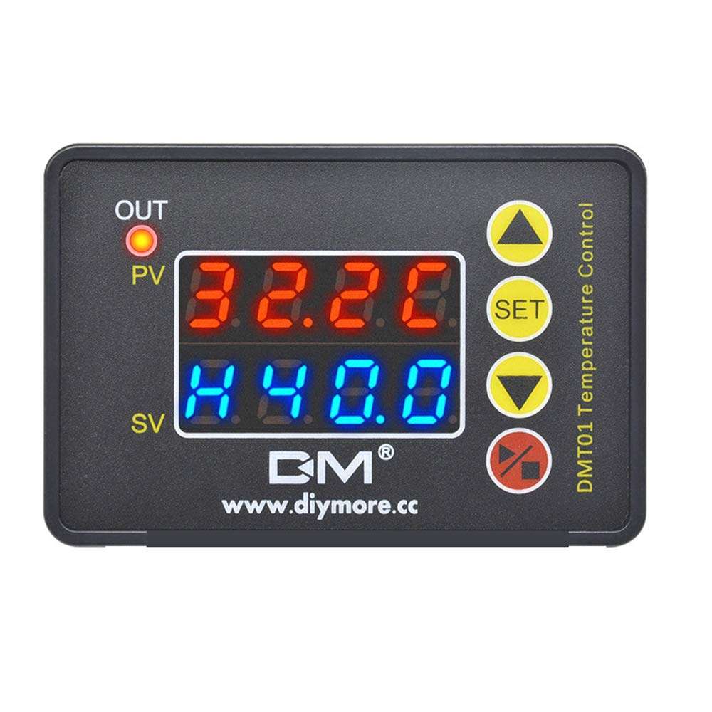 WSDMAVIS 1 Pcs DC 12V Temperature Controller Digital Thermostat Controller Microcomputer Temp Control Module 4-Bit Dual LED Display with NTC 10K Sensor,WS287 5