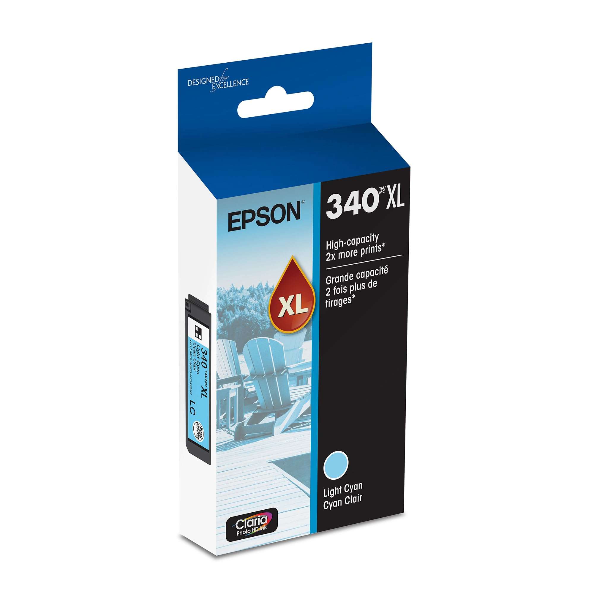 Epson 340 Claria Photo HD Ink High Capacity Light Cyan Cartridge (T340XL520-S) Works with Expression Photo XP-8800 1
