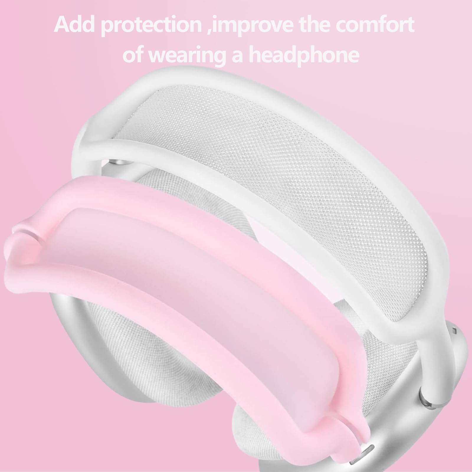 3-in-1 Silicone Case Cover for AirPods Max Headphones, Apple AirPod Max Accessory Protective Cover, Headband/Ear Cups/Ear Pad Covers, Anti-Scratch and Sweatproof (All Pink) 6