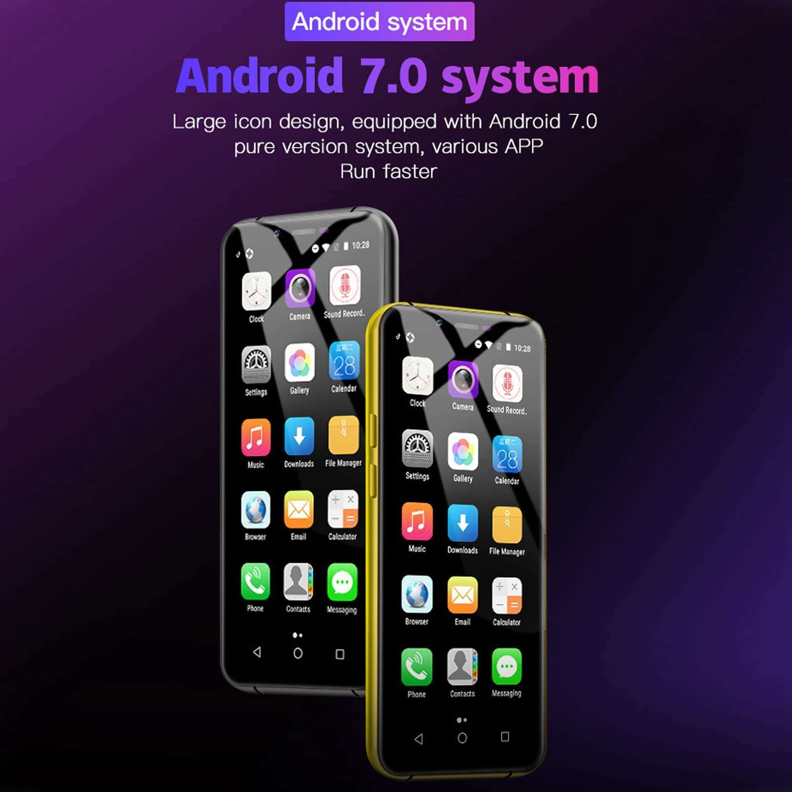 4G Mini Smartphone, 3.5in WiFi GPS Unlocked Cell Phone for Kids, Dual Sim Mobile Phone for Students with 3GB RAM 32GB ROM, Cute Smartphone (Black) 5