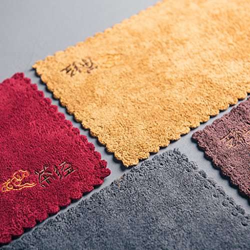 Hansi Absorbent Cotton Dish Drying Towel Rack Drainer Kitchen Sink Towel Yellow 3