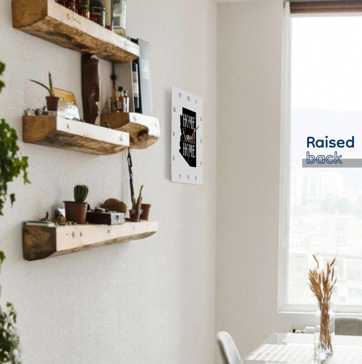 3dRose Wall Clock Silent - 15 inch - Home Sweet Home Inside The State of Arizona. White Background. - Stamp City - Typography 4