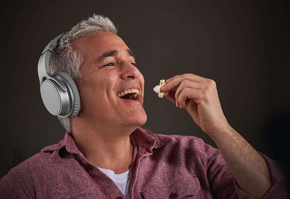 Sharper Image TV Wireless Headphones Silver 4