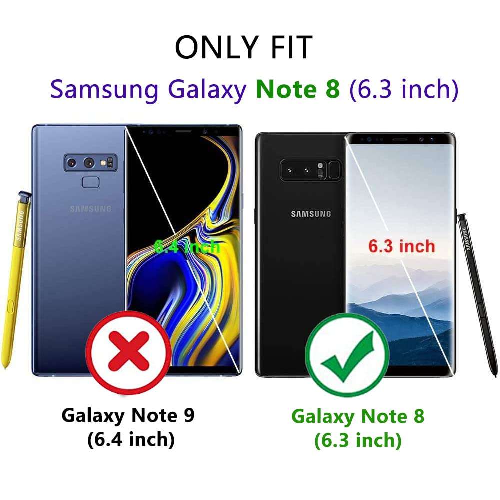 Military Grade Drop Impact for Samsung Galaxy Note 8 Case 360 Metal Rotating Ring Kickstand Holder Built-in Magnetic Car Mount Armor Shockproof Cover for Galaxy Note 8 Protection Case (Blue) 2