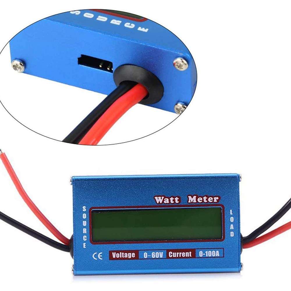 TEAMNIGT 1 Pcs DC 60V/100A RC Watt Meter LCD Digital Monitor Ammeter Voltage Checker RC Battery Power Amp Analyzer 6