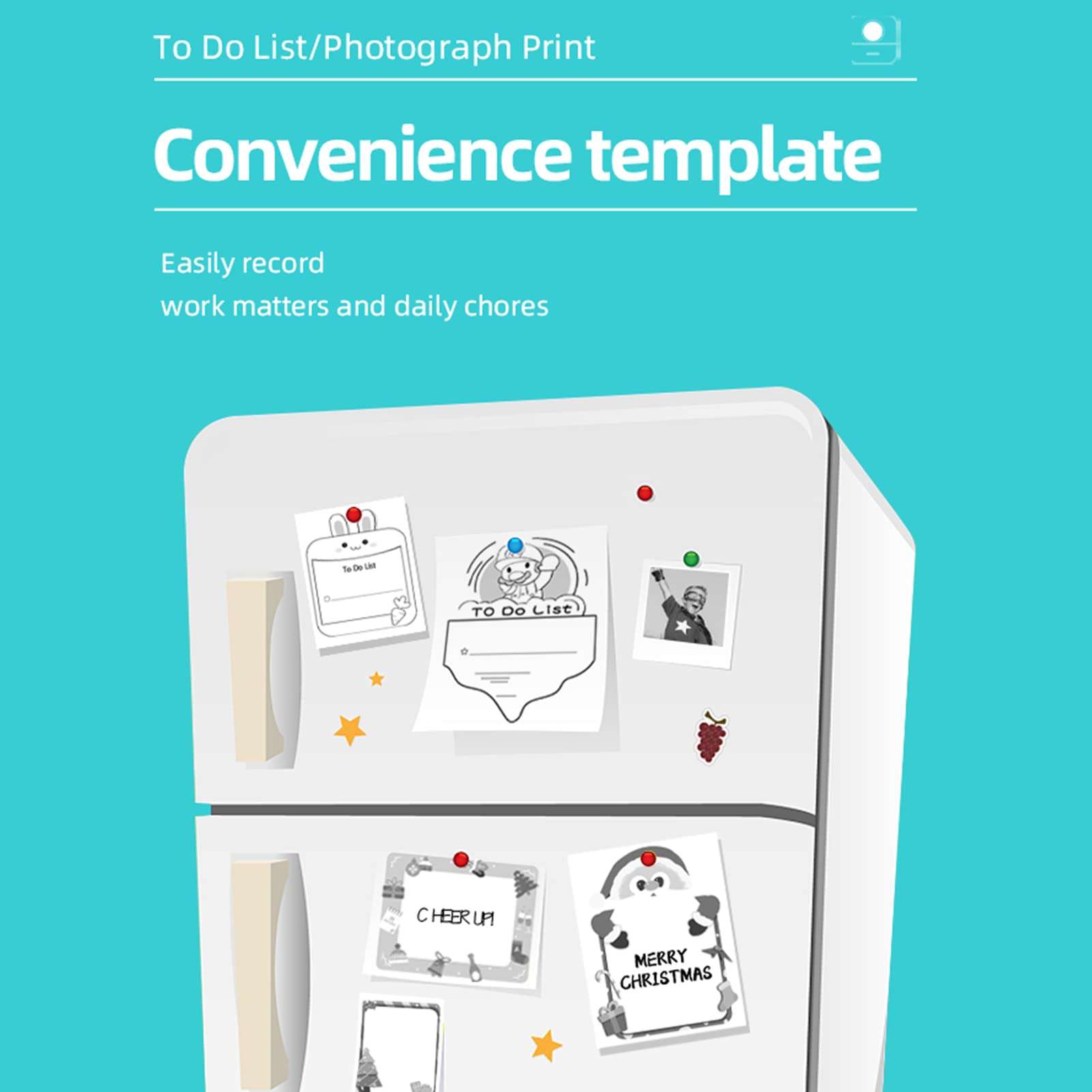 Wennzy X5 Thermal Photo Printer Pocket Label Maker 200dpi Wireless Receipt Printer for Work Plan Memo Study Notes Lists Journal Printing Compatible with Android iOS Smartphone 6