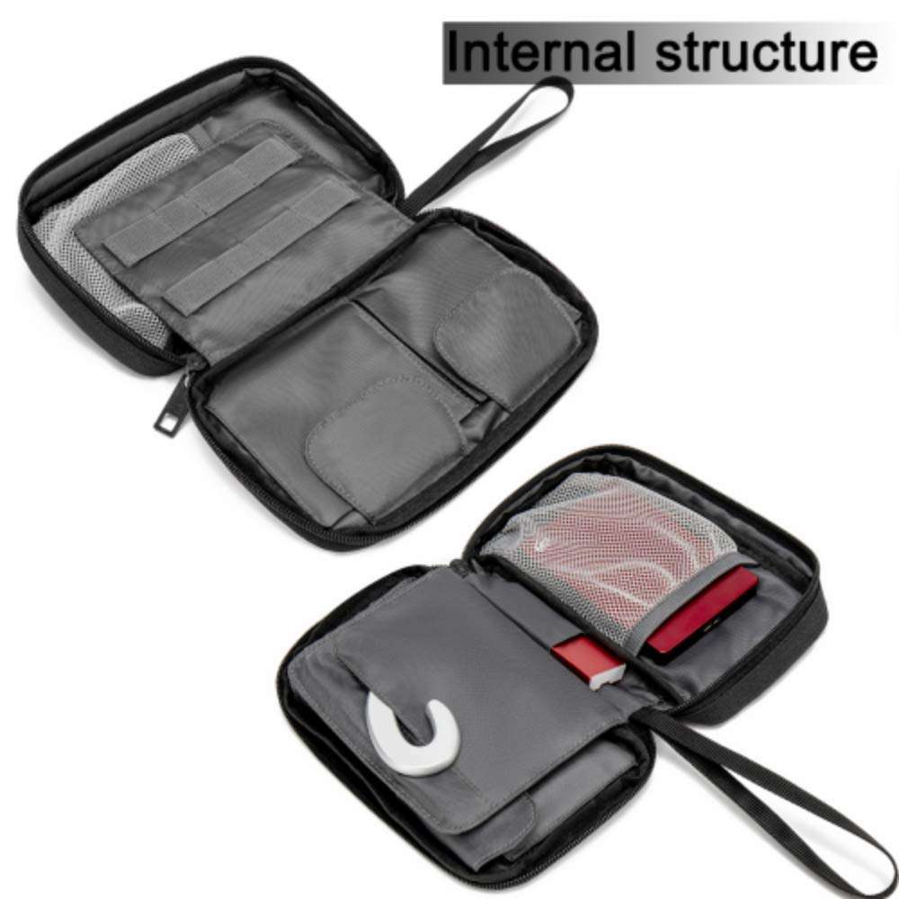 Electronics Accessories Organizer Bag Vector Stylish Ornament Damask Seamless Pattern Electronics Organizer Storage Bags Electronics Storage Bag of Cases for Cable, Charger, Phone, USB, Sd Card 6