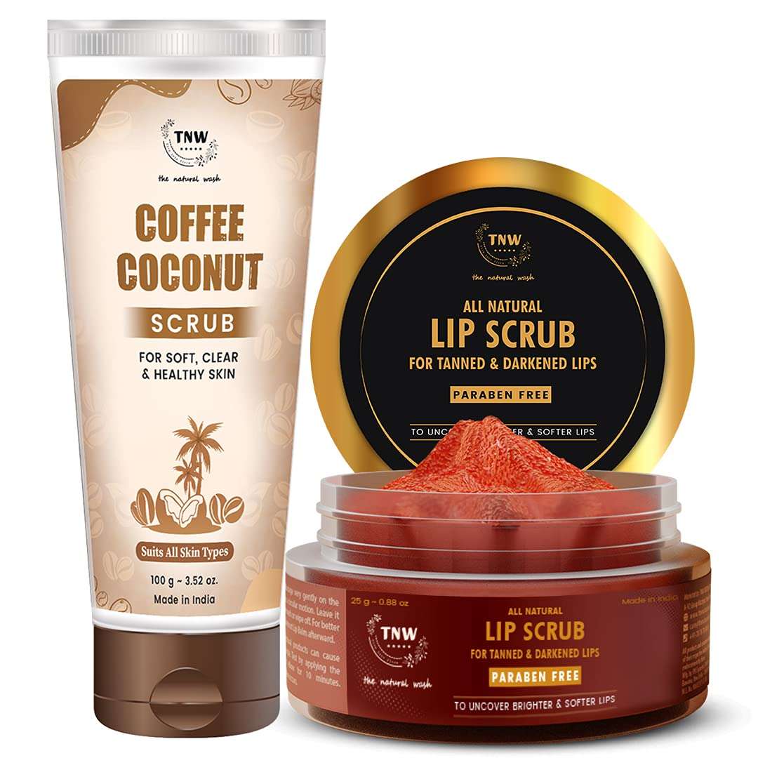 TNW-The Natural Wash Coffee Coconut Scrub and Lip Scrub for Gentle Exfoliation of Skin and Lips | For Removal of Dead Skin Cells | Chemical-Free Products with Natural Ingredients 1