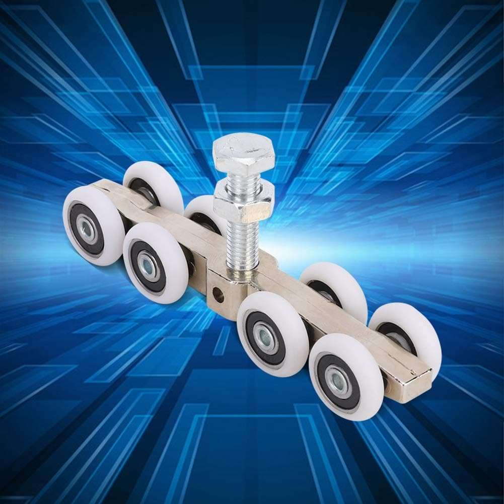 Joyzan Sliding Closet Door Roller, Wardrobe Wheel Bearing Hardware Set Adjustable Hanging Ball Pulley Knob Mirror Hooks Replacement Kit Slide Smoothly Quietly Top Hung Bypass Kitchen Home Bedroom 5