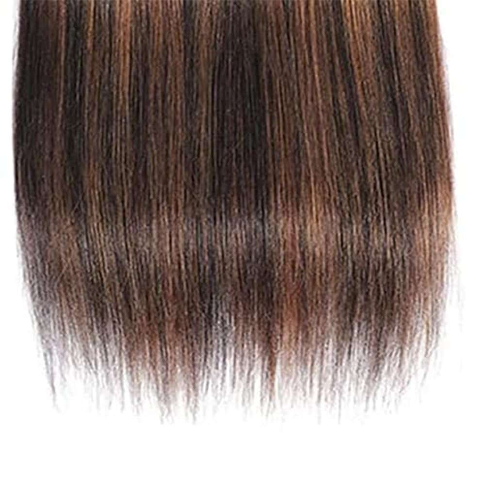 BilltiiWW P1B30 Highlight Straight Bundles Black Mixed With Light Brown two tone Brazilian Human Hair Wavy Weave With Soft and Silky for Women 8 10 12 Inch 6