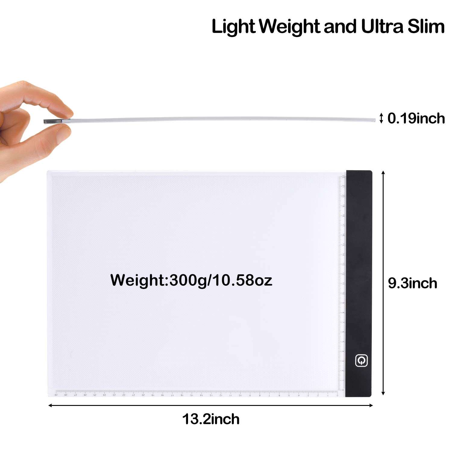 [3 in 1] Light Box for Tracing with Detachable Stand & Clips, Light up Tracing Pad for Diamond Painting, Water Color Paper, Slim Fabric 6