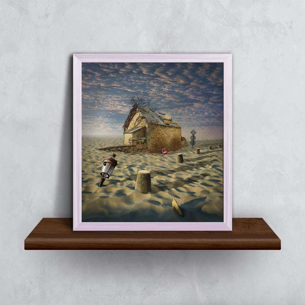 ArtzFolio Lost in Desert Tabletop Painting White Frame 12 x 13.3 inch (30 x 34 cms) 6