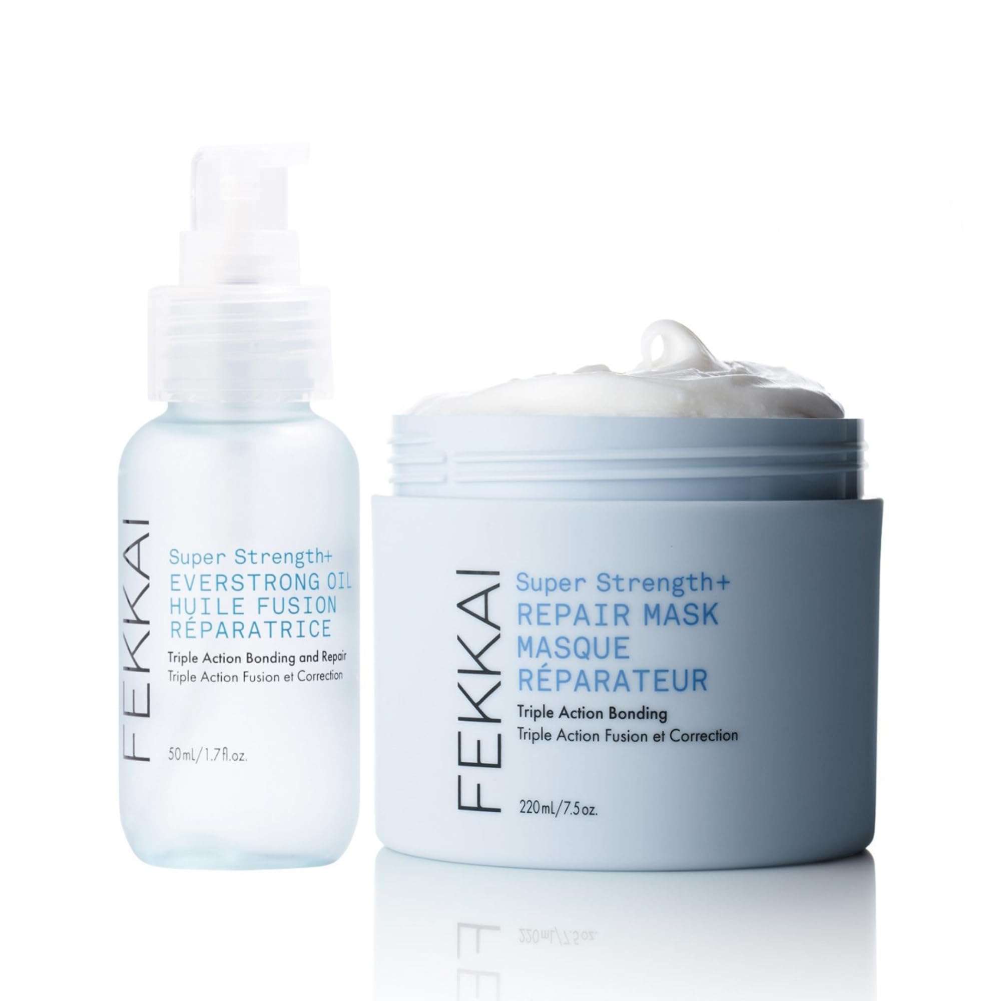 FEKKAI Super Strength+ Hair Recovery Duo - Includes Everstrong Bonding Oil (1.7 oz) + Repair Mask (7.5 oz) - Free of Sulfates, Parabens, Phthalates - Vegan, Cruelty-Free 1
