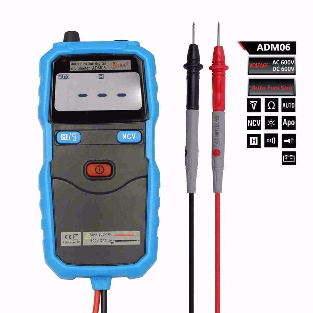 KOVOSCJ Handheld Tester ADM06 Auto Function Mini Pocket Digital Multimeter DC AC Voltage NCV Continuity Test with Backlight and Work Light Multifunctional Digital Tester 1