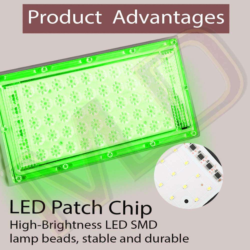 MLD 60 watt Led Brick Flood Focus Light for 50LED Base IP65 Outdoor Indoor Waterproof with Green Lamp - 60W 220V AC Pack of 6 5