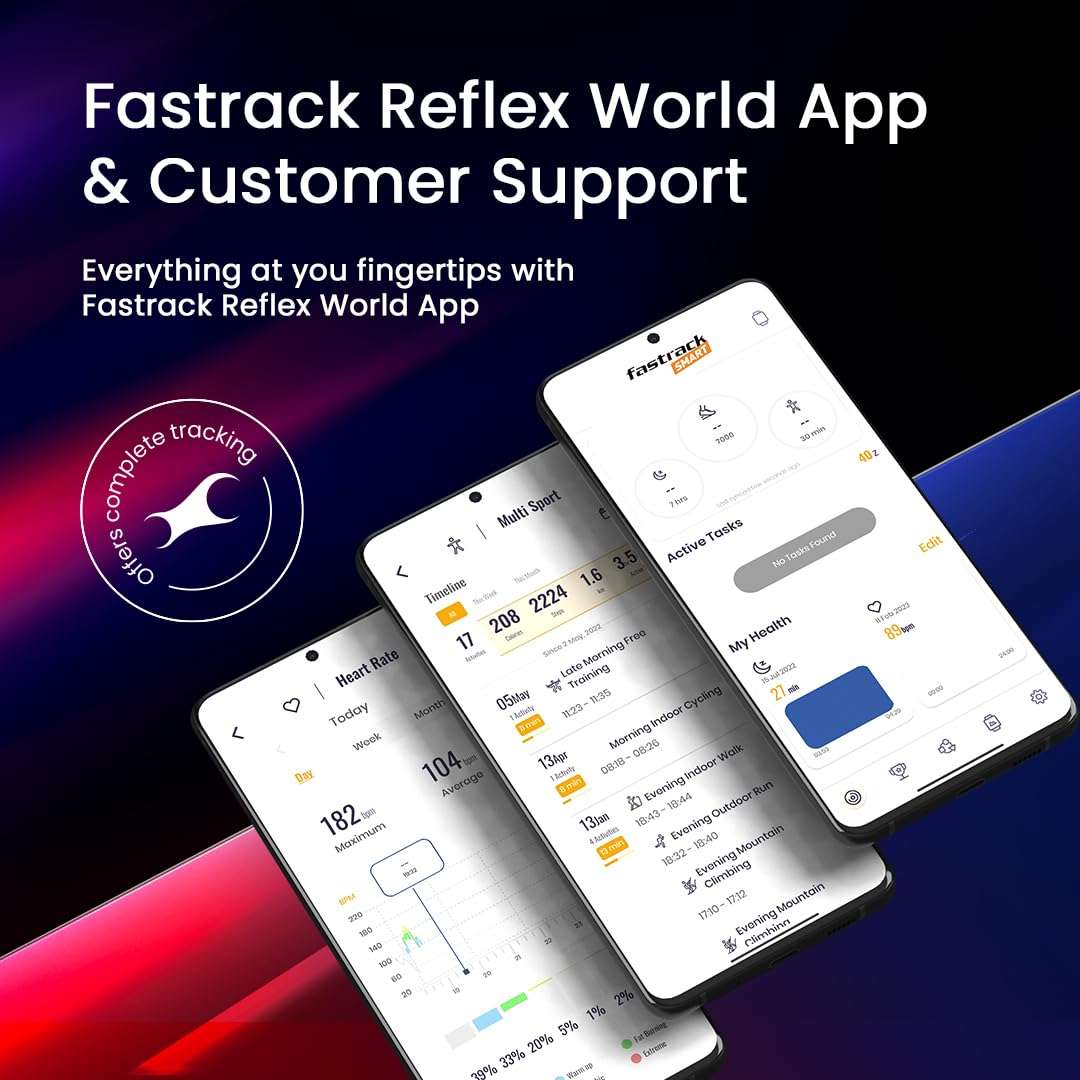 Fastrack Limitless Glide Advanced UltraVU HD Display|BT Calling|Advance Chipset|85+ Sports Modes & Watchfaces|Voice Assistant|24 * 7 Health Suite|IP67 Smartwatch 6