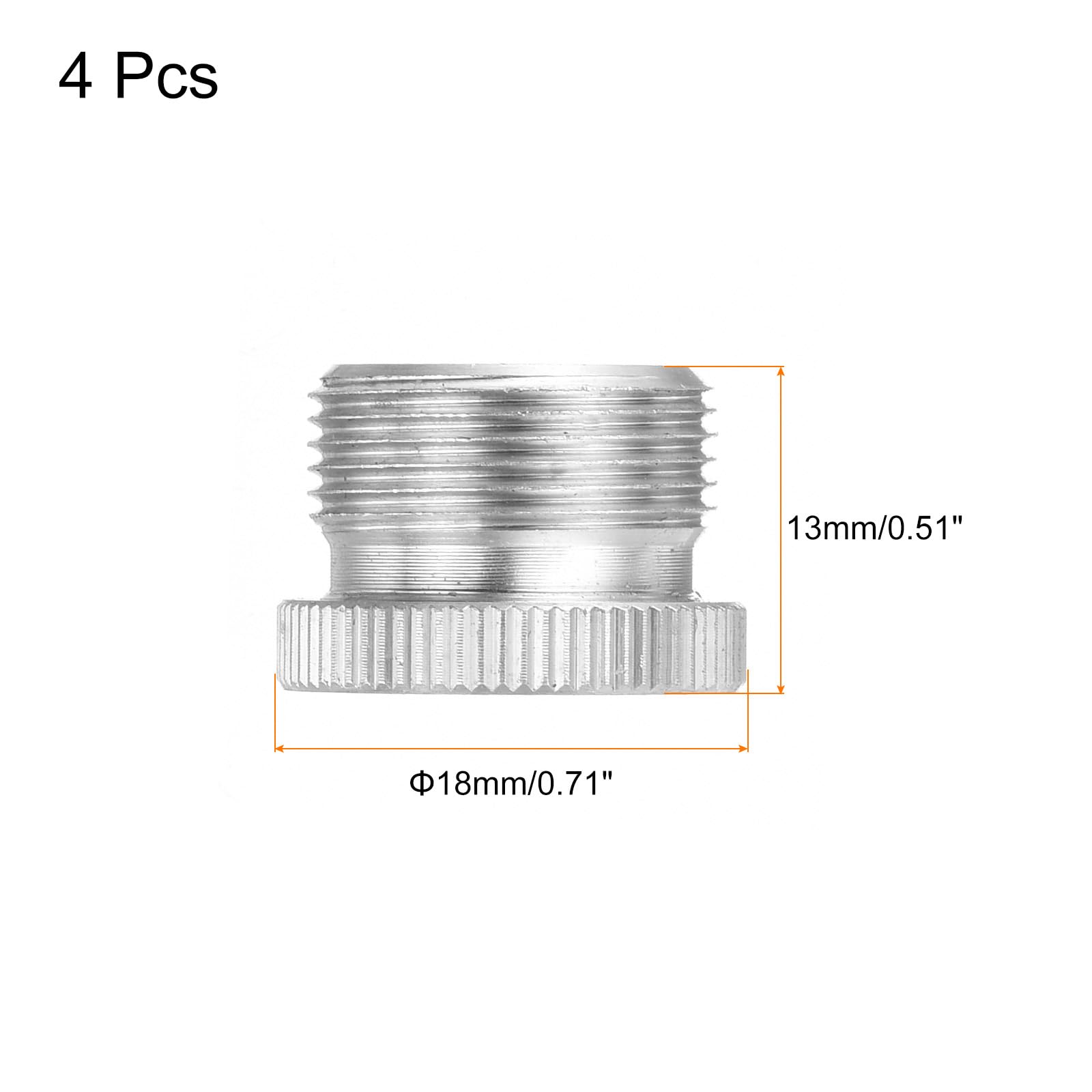 MECCANIXITY Mic Stand Adapter Female 1/4 In to 5/8 In Male Aluminum Alloy Mic Screw Adapter for Microphone Tripod Stand Silver 4 Pcs 3