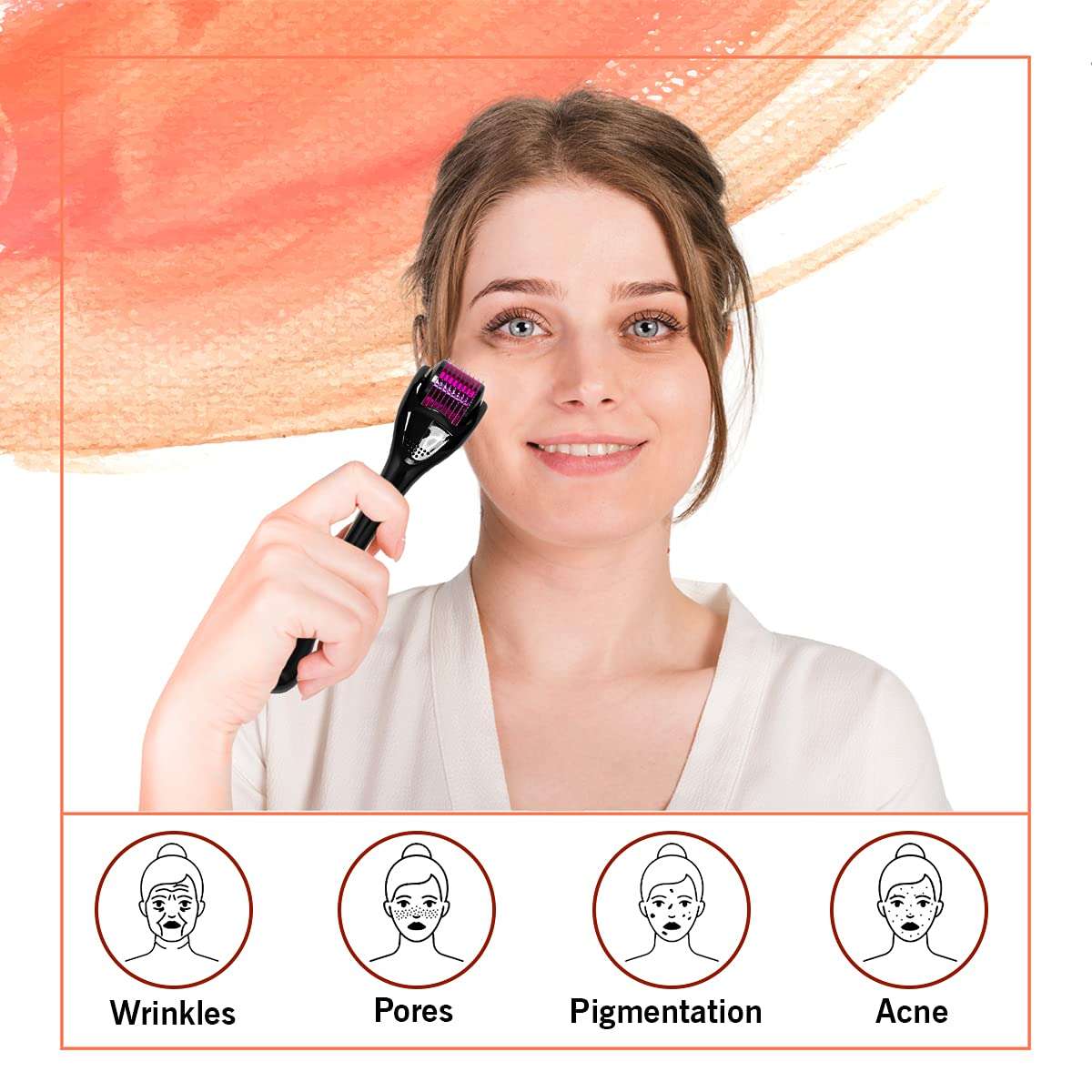 Epyz Derma Roller with 540 Titanium Alloy Needles (1.5mm, Pink) 3