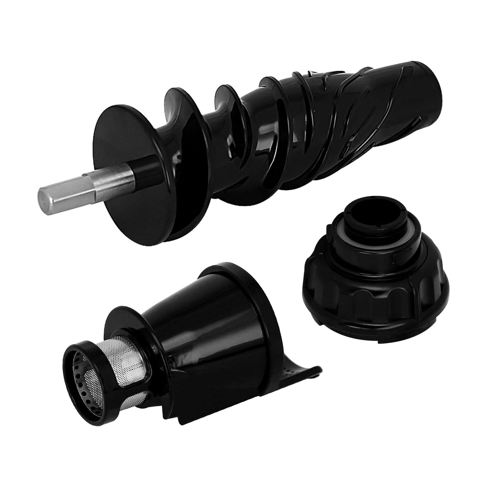 HSOKEW Juicer Replacement Parts, fits O Mega Juicer Models NC900HDC, NC900HDS, NC800HDS, NC800HDR, 8006, 8005, 8004, 8003, Insert Conical Juicer Strainer Augers and End Caps (Set of 3) 1