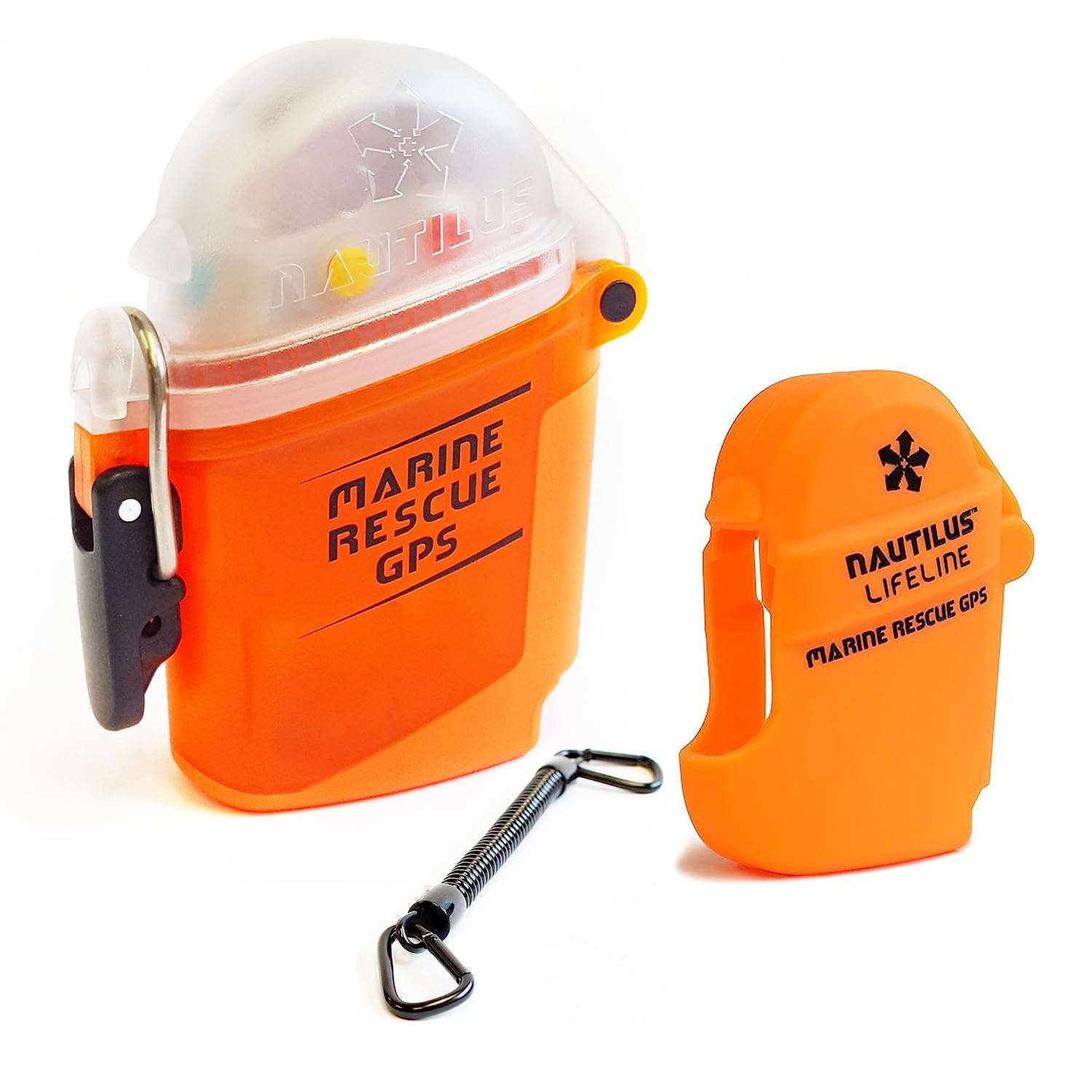 Nautilus Lifeline Marine Rescue Waterproof GPS Bundled with a Silicone Pouch and a Lanyard with Two D-Rings