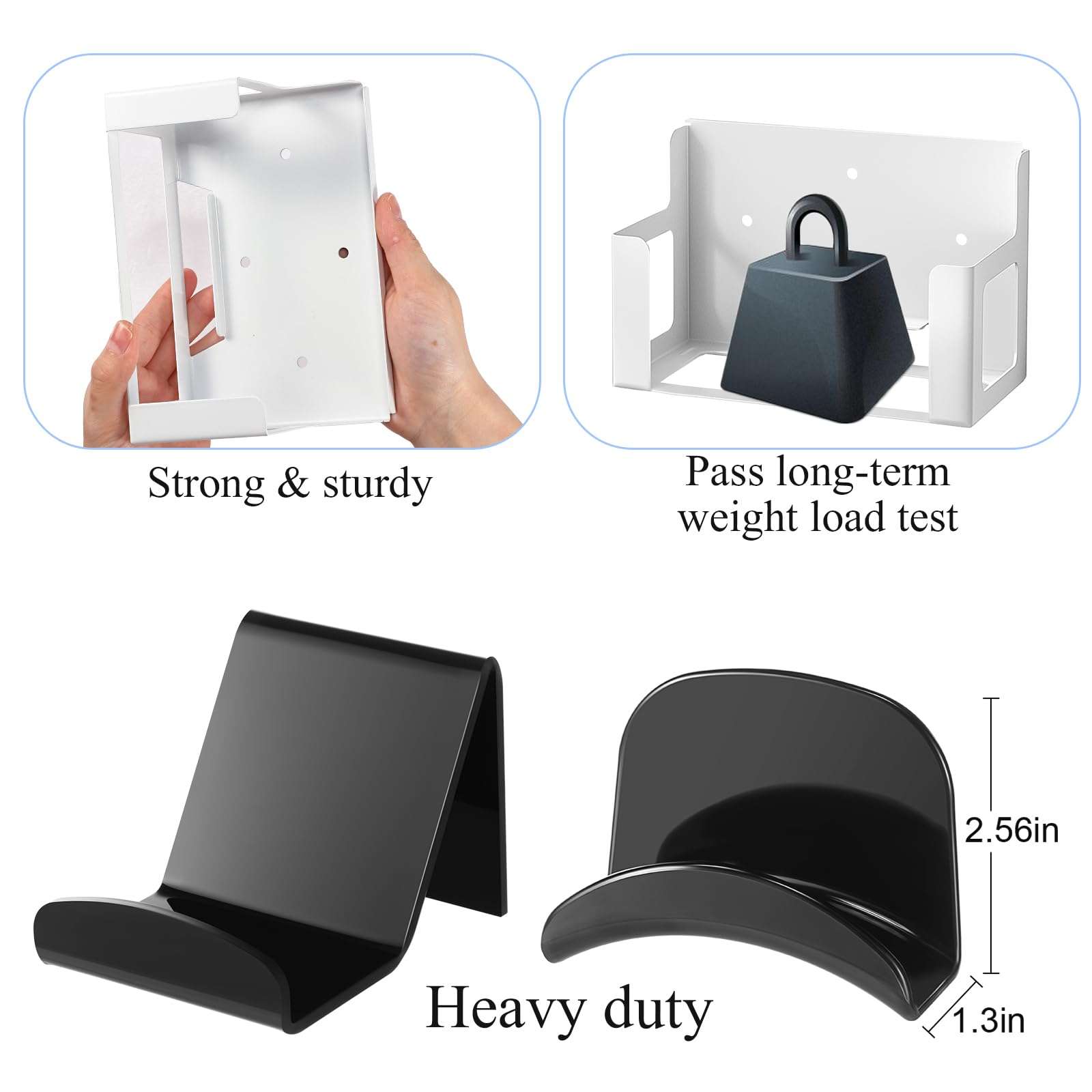 Wonderjune Wall Mount Compatible with Xbox Series S, Thick Wall Mount Set with 4pcs Controller Holder 2 Pcs Headphone Hanger Metal Stand Compatible with Xbox Series S 5