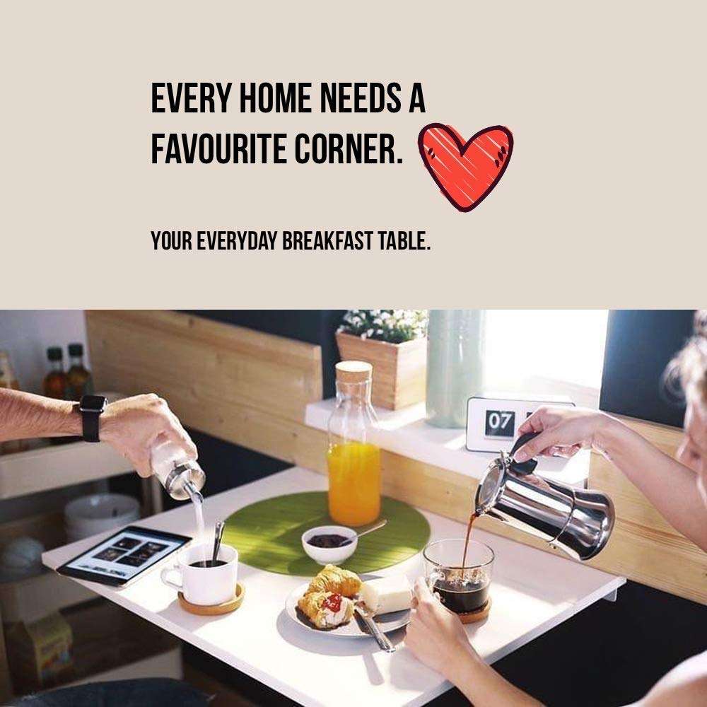 Hand Made Wall Hanging Table/Folding Table/Wall-Mounted Computer Table/Desk Wall Table Study Table/Double Support Side Table (23 inch x 16 inch) (4kg Weight) Heavy Duty - by Planet Noah 4