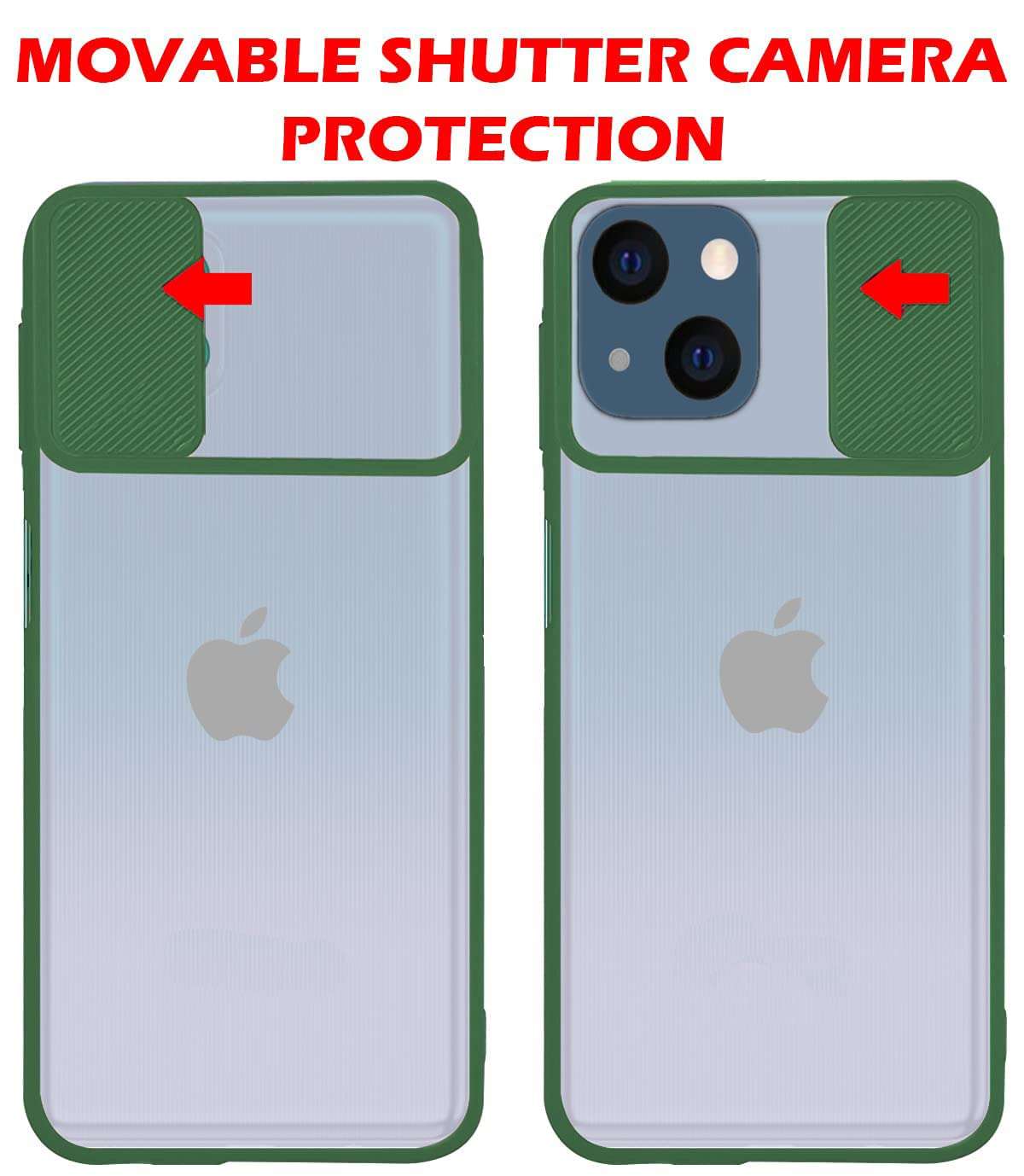 Vonzee® Compatible with iPhone 13 (6.1 inch) Case, Slide Camera Cover Lens Protection, Anti-Fingerprint Shockproof Protective Phone Covers for iPhone 13 (Black) 5