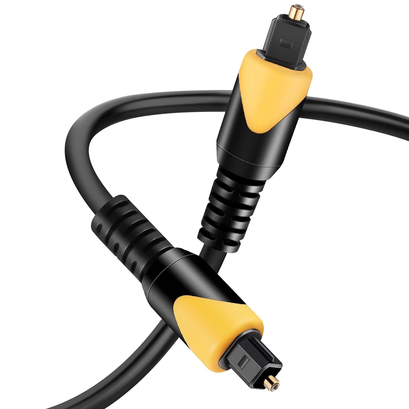 ZEXMTE 6FT Optical Audio Cable, Fiber Optic Cable, 24K Gold-Plated Ultra-Durability Audio Cable, Slim Optical Cable Digital Audio Cable for Home Theater, Sound Bar, TV, PS4, Xbox 1