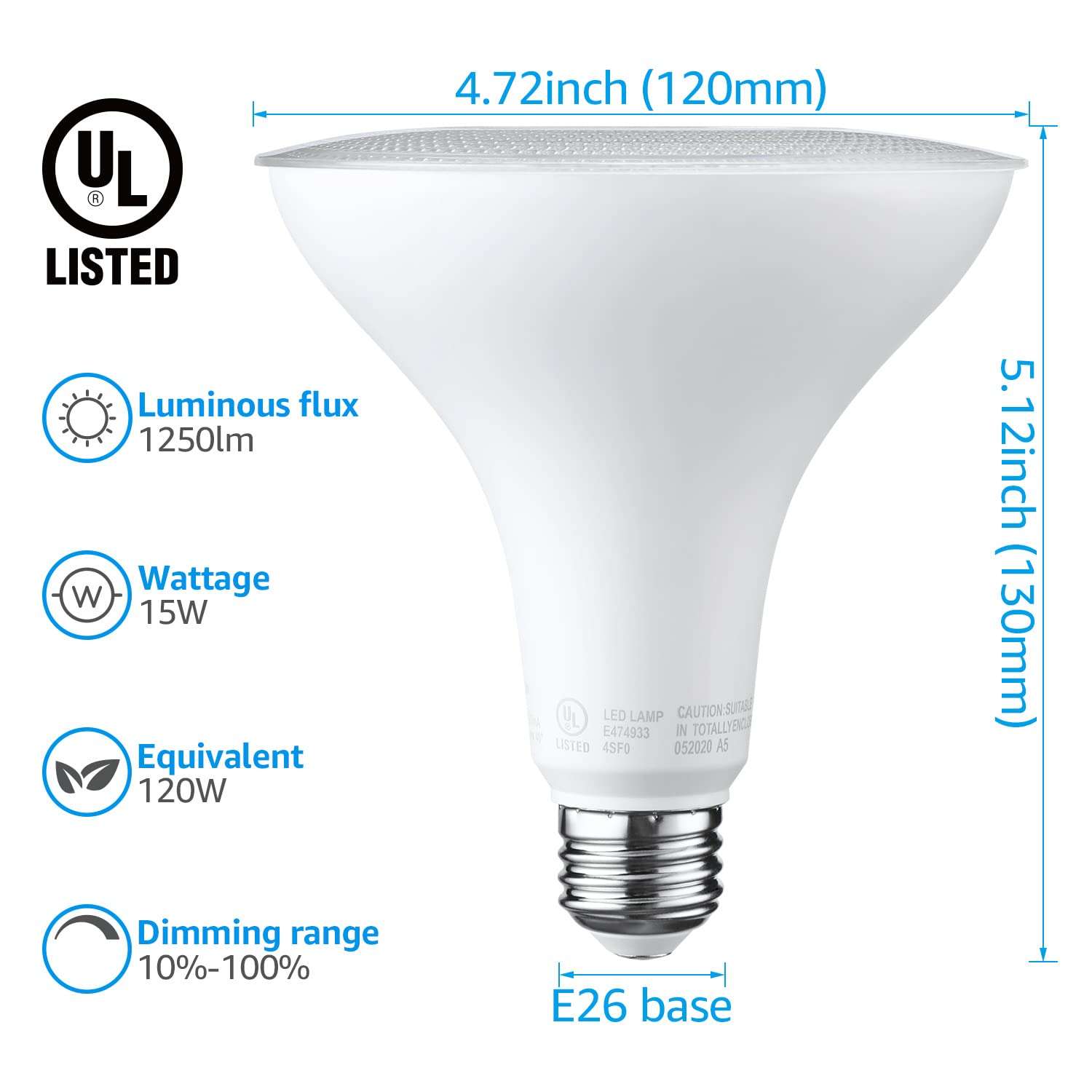 TORCHSTAR 6 Inch Recessed Can Light Trim Bundle PAR38 LED Flood Light Bulb, 12-Pack White Air Tight Baffle Trim, White & 6-Pack PAR38 LED Flood Light Bulb 6