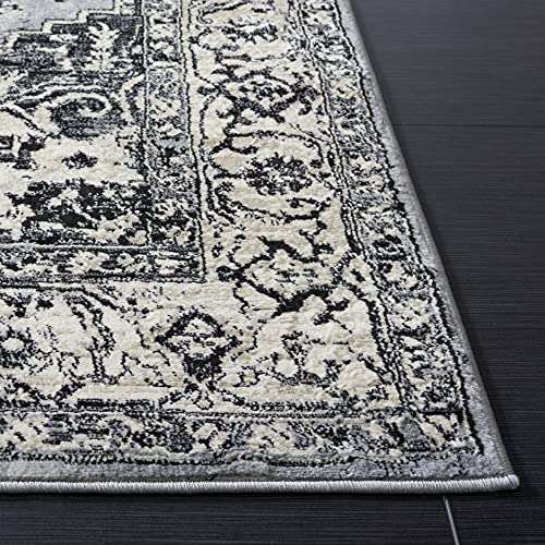 SAFAVIEH Brentwood Collection Accent Rug - 3' x 5', Grey & Black, Medallion Distressed Design, Non-Shedding & Easy Care, Ideal for High Traffic Areas in Entryway, Living Room, Bedroom (BNT851H) 2