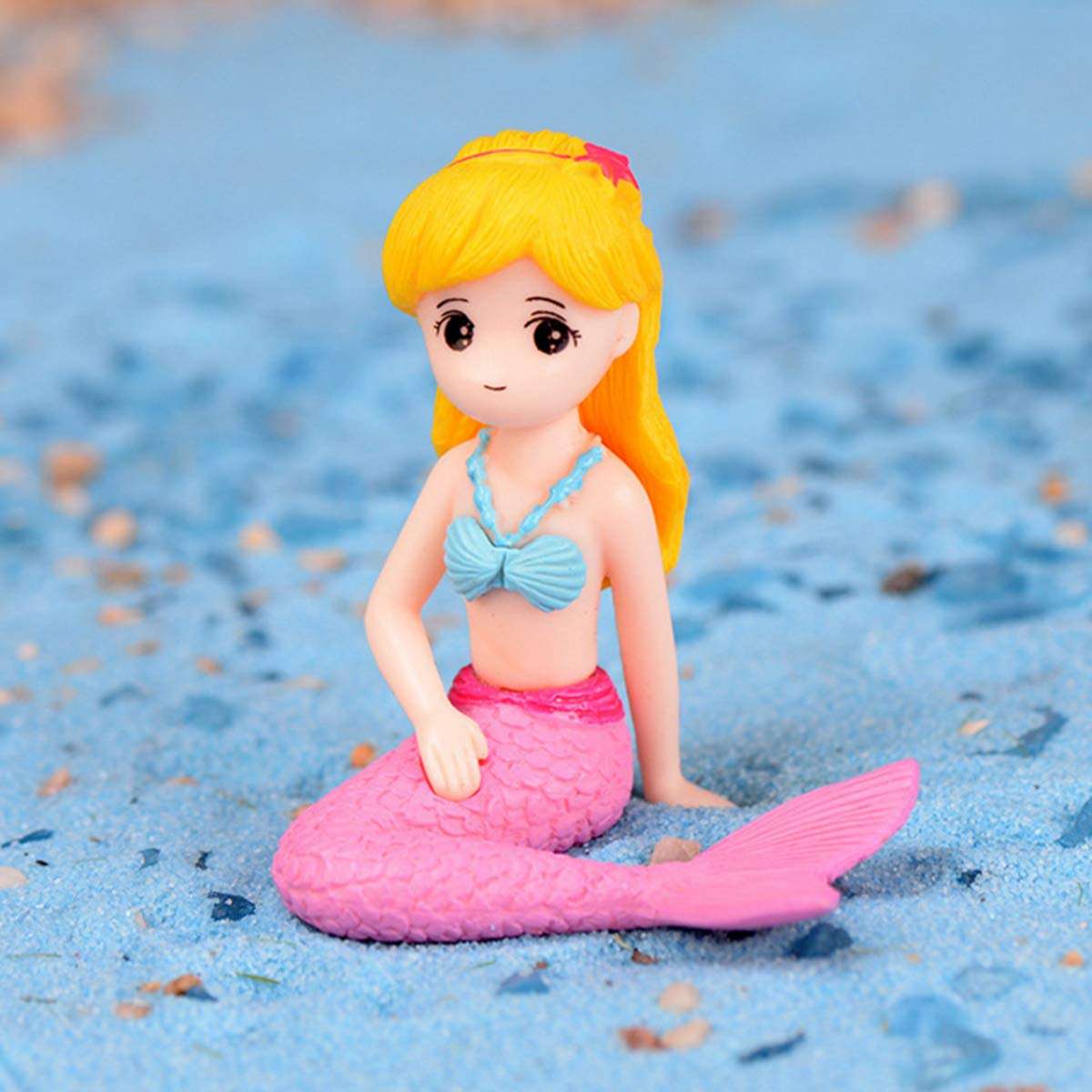 4 Pcs Miniature Mermaid Figurines, Mermaid Doll Cake Toppers, Mermaid Figure Collection Playset, Birthday Cake Decoration 6