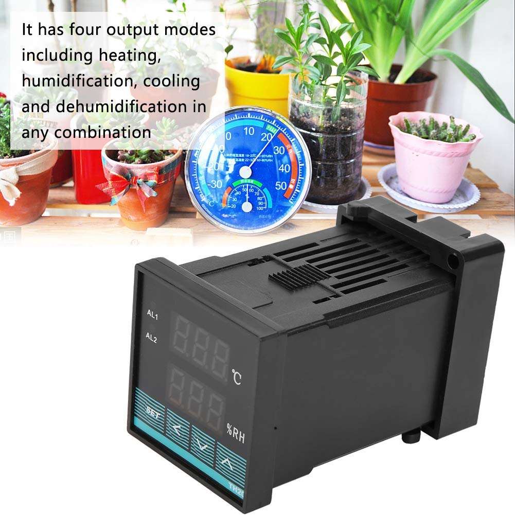 BINGFANG-W Indicators Temperature Controller, Sturdy Durable Digital Temperature & Humidity Controller Thermostat with Relay Output -19.9℃~80.0℃ 0.0~99.9％RH Relays 2