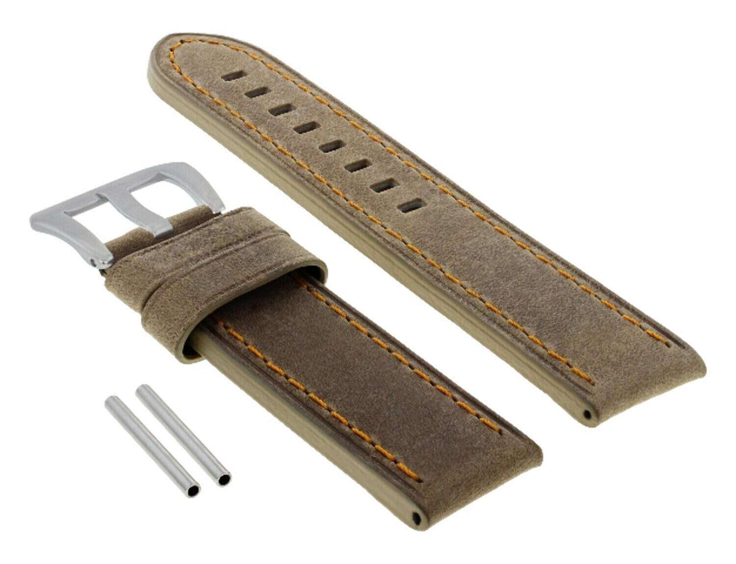 Ewatchparts 22-24mm Premium Leather Watch Band Strap Compatible With Pam 40 44mm Panerai GMT Watch 6