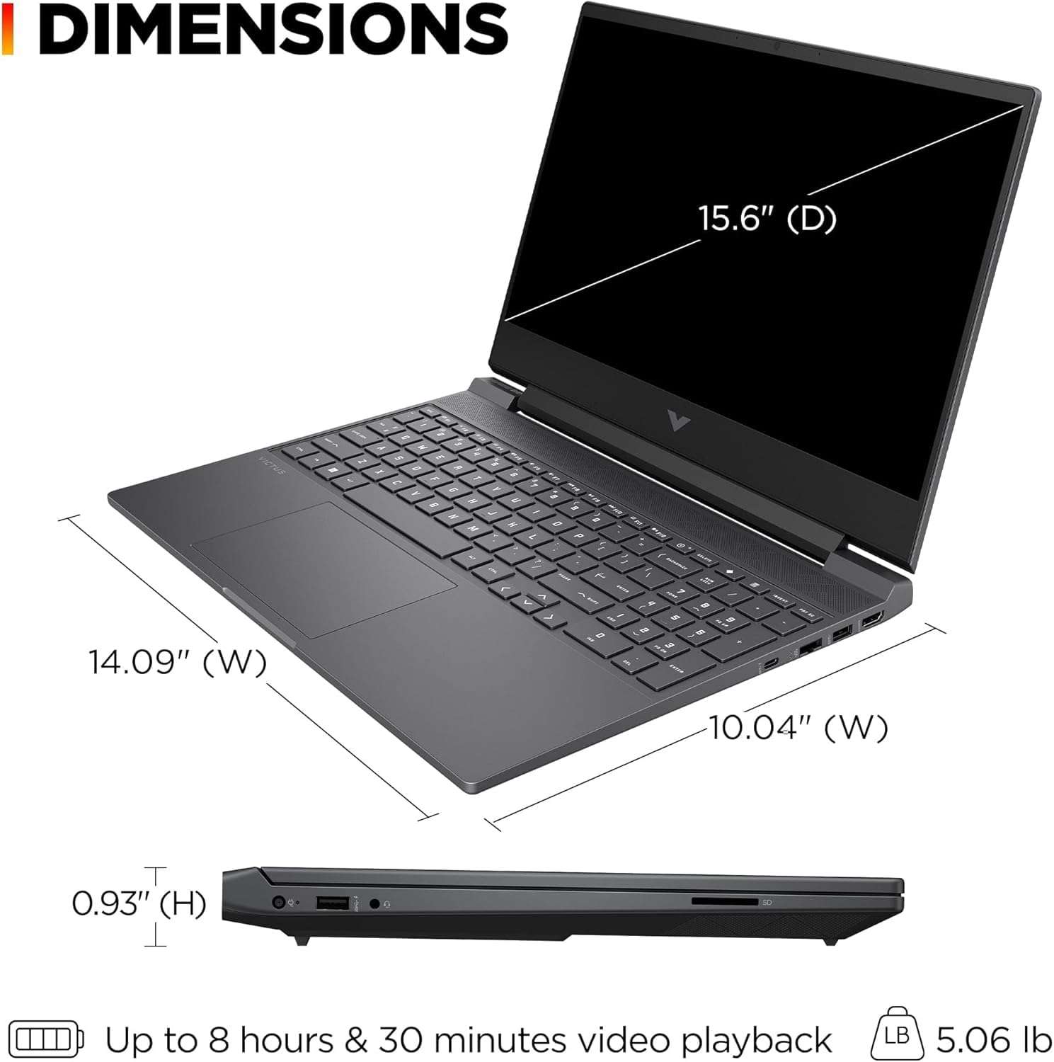 HP Victus 15 Gaming Laptop, 15.6" IPS 144Hz FHD (AMD Ryzen 5 8645HS (> i5-13500H), NVIDIA RTX 4050 6GB, 16GB DDR5 RAM, 512GB SSD) Backlit, Wi-Fi 6, Webcam, Ethernet, IST 7-in-1 Hub, Win 11 Home 4