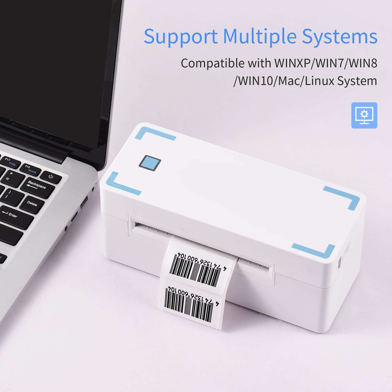 Shipping Label Printer,BUZHI Thermal Shipping Label Printer 4 Inch Desktop Express Barcode Label Sticker Maker 4x6 Portable USB&BT Wireless Connection Max. 80mm Paper Width 180mm/s High Speed Support 5