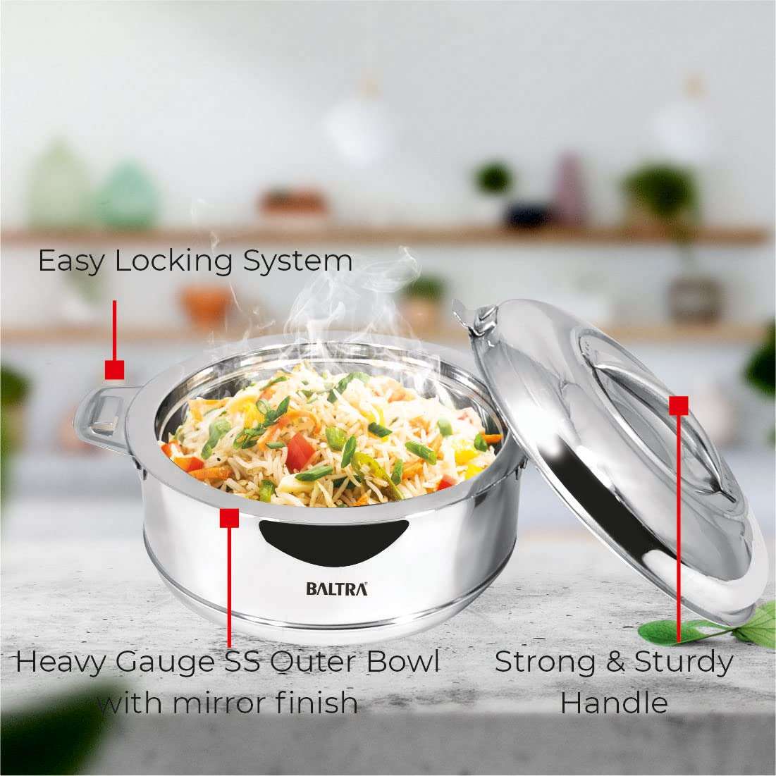 Baltra Royal 5000ml Hot Case Stainless Steel Casserole 3