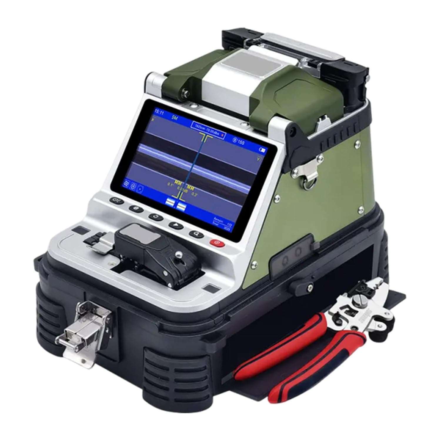 7800mah Fiber Optic Splicer, 6 Motors Fusion Splicer, with 5-Inch LCD Display, 6s Fast Welding, 0.05μm Accuracy, Applicable to Fiber-to-The-Home, Ower Optical Cable, Etc. 1