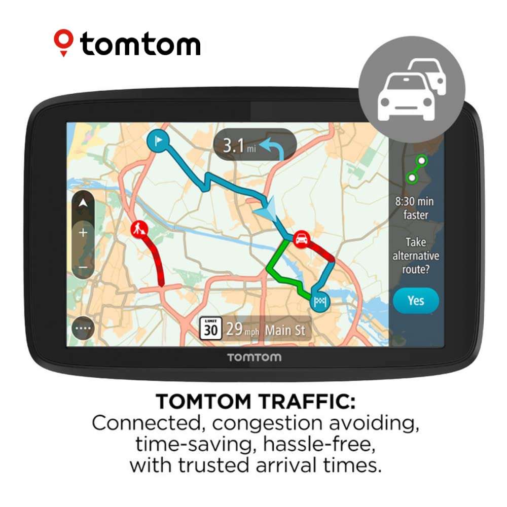 TomTom GO Supreme 5” GPS Navigation Device with World Maps, Traffic and Speed Cam alerts thanks to TomTom Traffic, Updates via WiFi, Handsfree Calling, Click-and-Drive Mount 2
