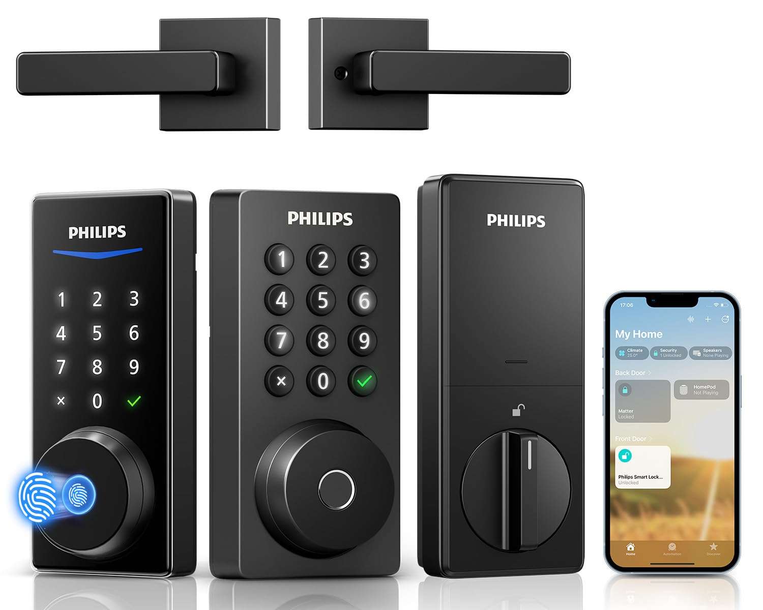 Philips WiFi Keypad Door Lock Bundle with Smart Door Lock with Matter
