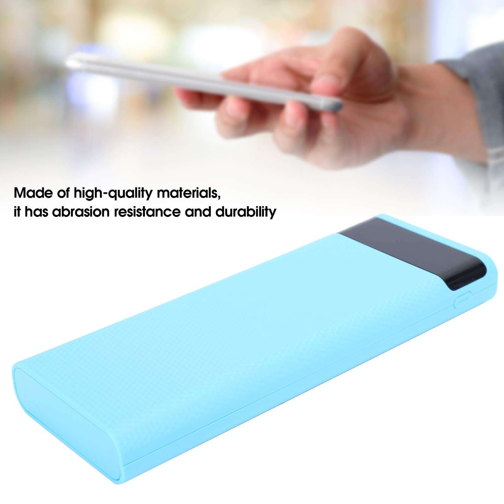 8X 18650 Battery Power Bank, LED Flashlight Battery Storage Box, Power Protection Lightweight DIY for Tablets Power Bank Supply Jacking Accessory Smart Phones(Blue) 6