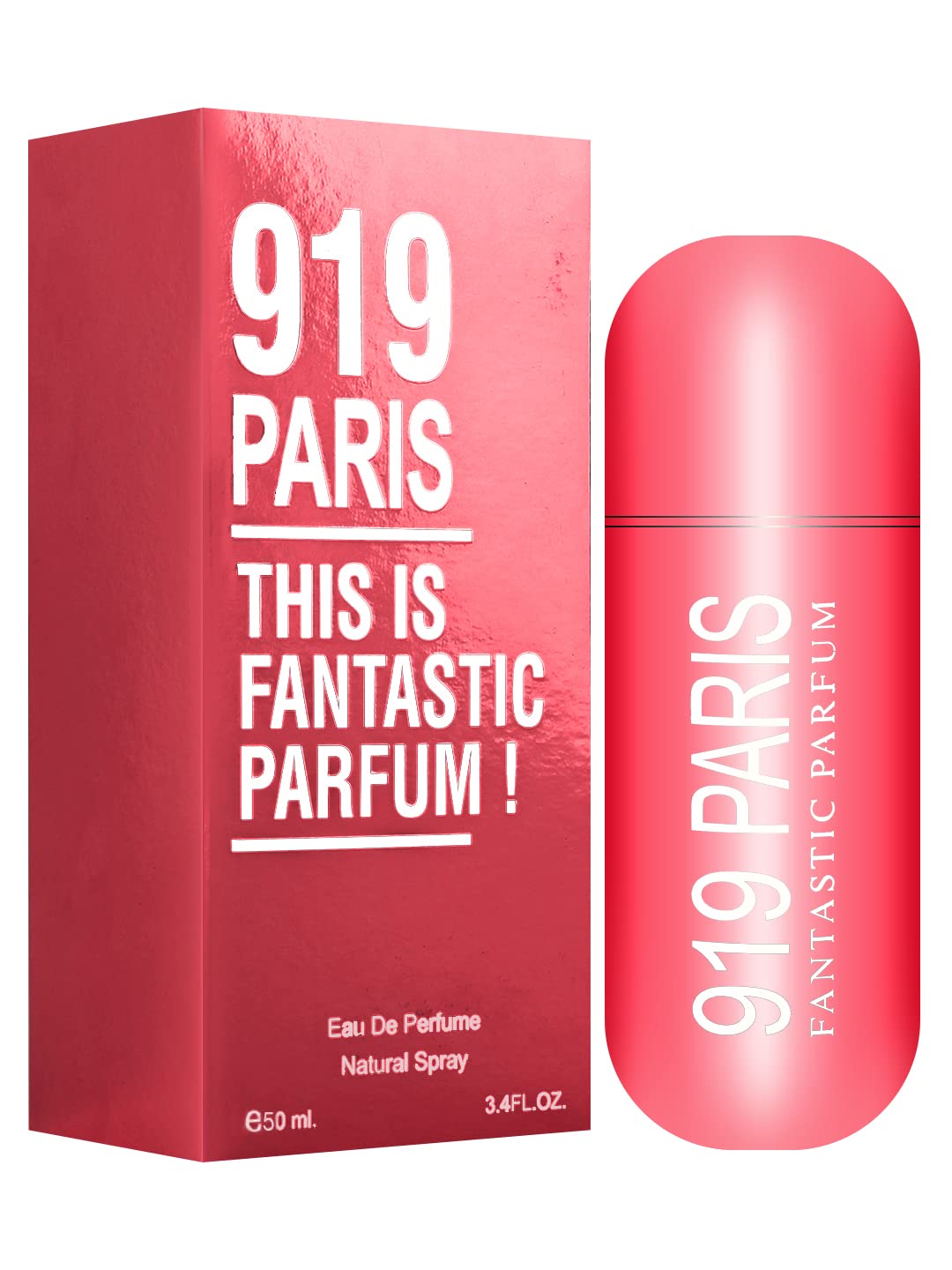 JBJ Perfume 919 Paris Silver Long Lasting Classic Fragrance Premium Eau De Parfum (Red, 50 ml Pack of 1)