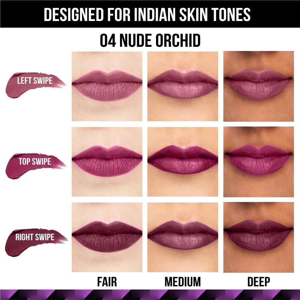 Staze 9to9 3 in 1 Lipstick | 3 Unique Shades in 1 | 12 HRS Long Lasting, Transferproof | Non-drying Formula with Intense Color Payoff | 04 Nude Orchid | 3.8 g 3