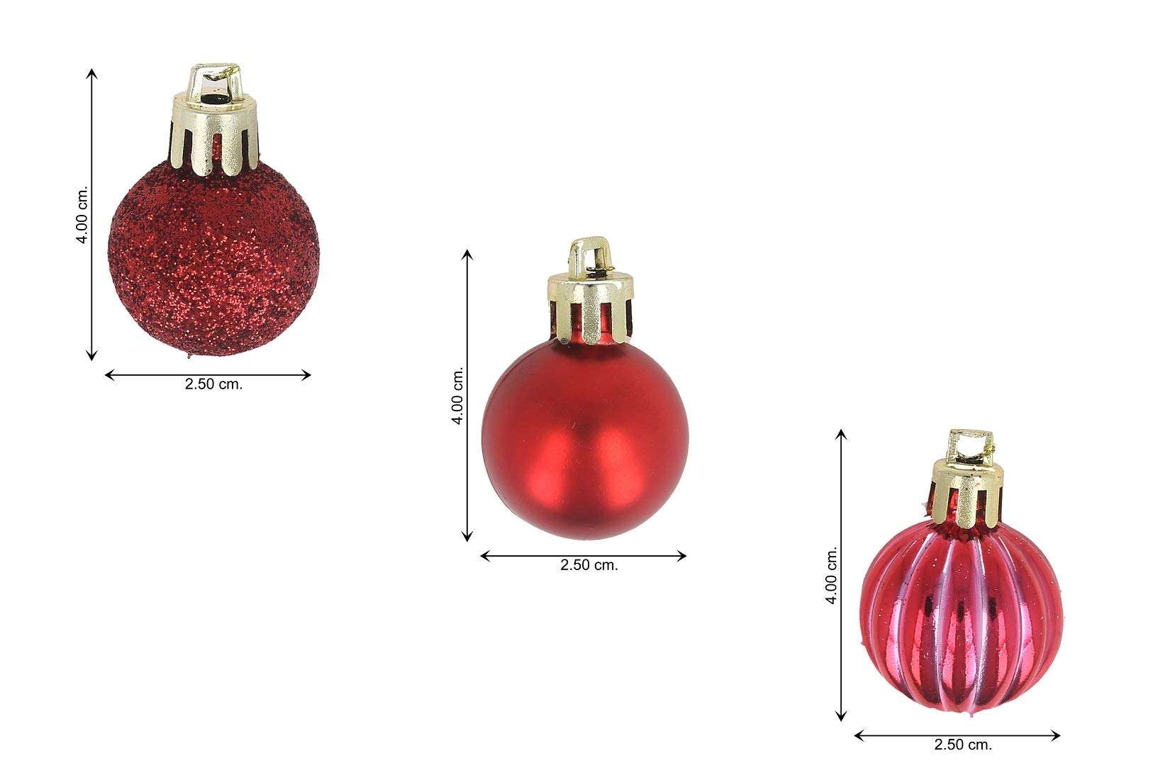 WebelKart 12 pcs Christmas Tree Decorations Set (Assorted Balls) Medium Size 3