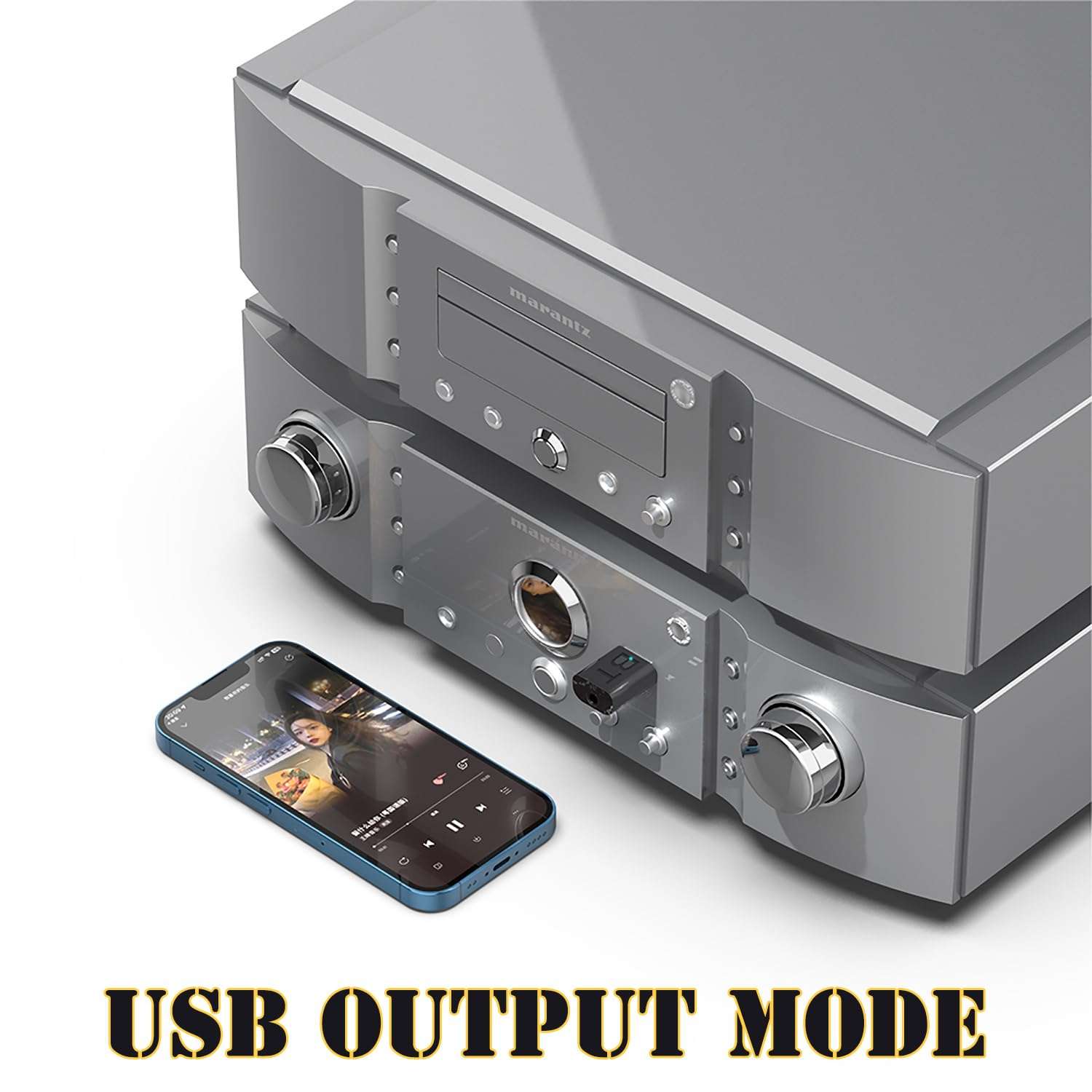 QOFOWIN Mini 2-in-1 USB Bluetooth Receiver,5.4 Wireless Audio Adapter 3.5mm Car Kit Music Receiver for Home/Car Stereo Sound System, Bluetooth Adapter(Aux in) with 3.5mm Cable 3