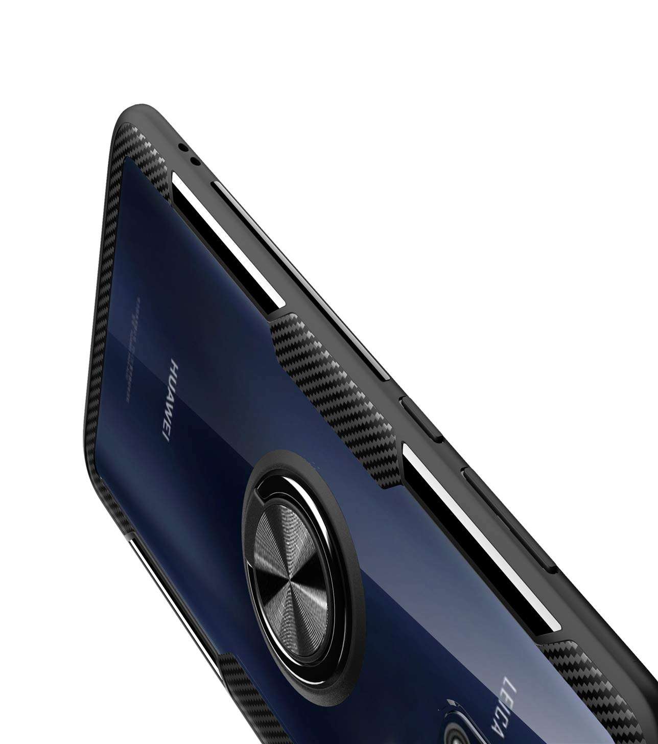 Huawei Mate 20 Pro Case,360° Rotating Ring Kickstand Protective Case,TPU+PC Shock Absorption Double Protection Cover Compatible with [Magnetic Car Mount] for Huawei Mate 20 Pro Case (Blue/black) 5