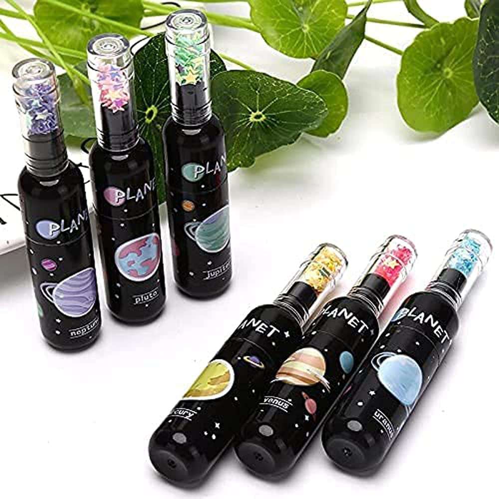 Verbier Set of 6 Pcs Highlighters Marker Pens Stationery Cute Space Theme Bottle Shaped Highlighting Markers for Kids Girls and Boys 6