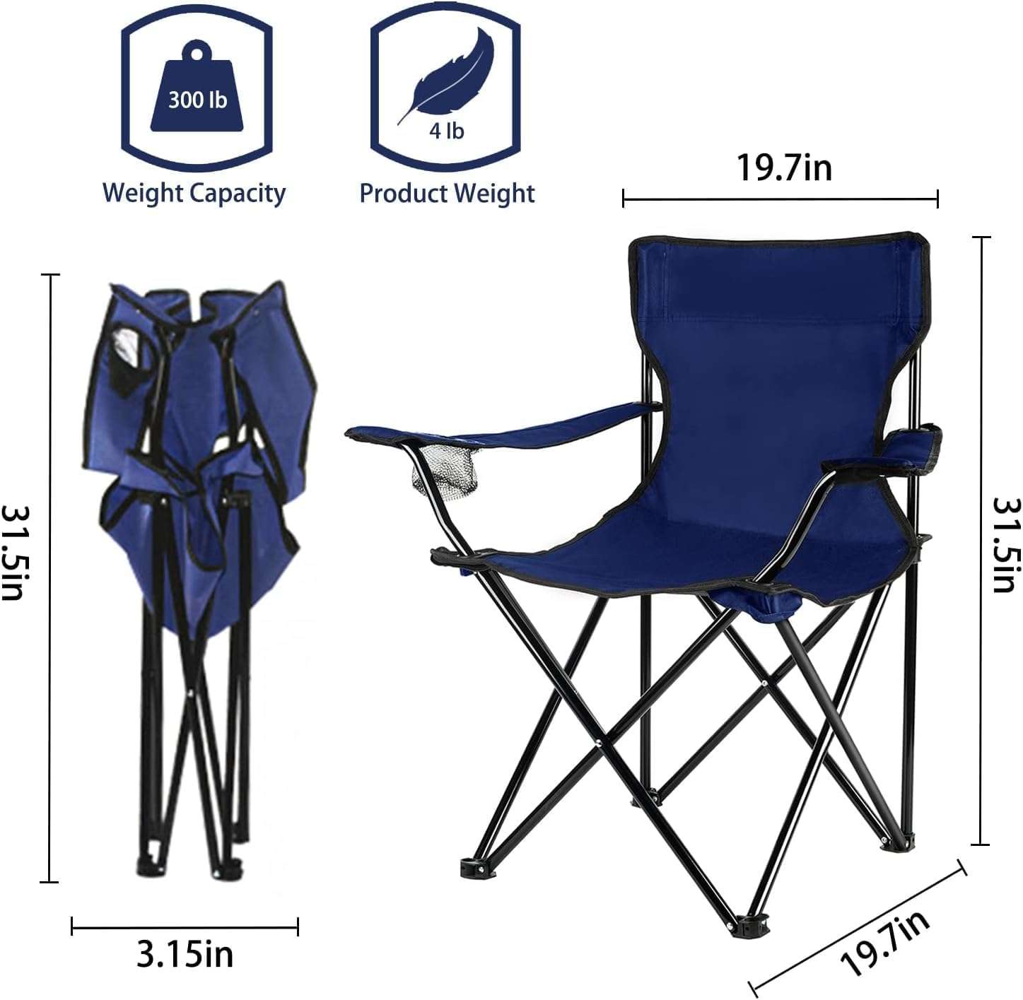 CBEX Folding Camping Small Chair, Portable Fishing Beach Outdoor Collapsible Big Size Chairs (Steel & Polyester, Multicolor) (CB-RE08) 4