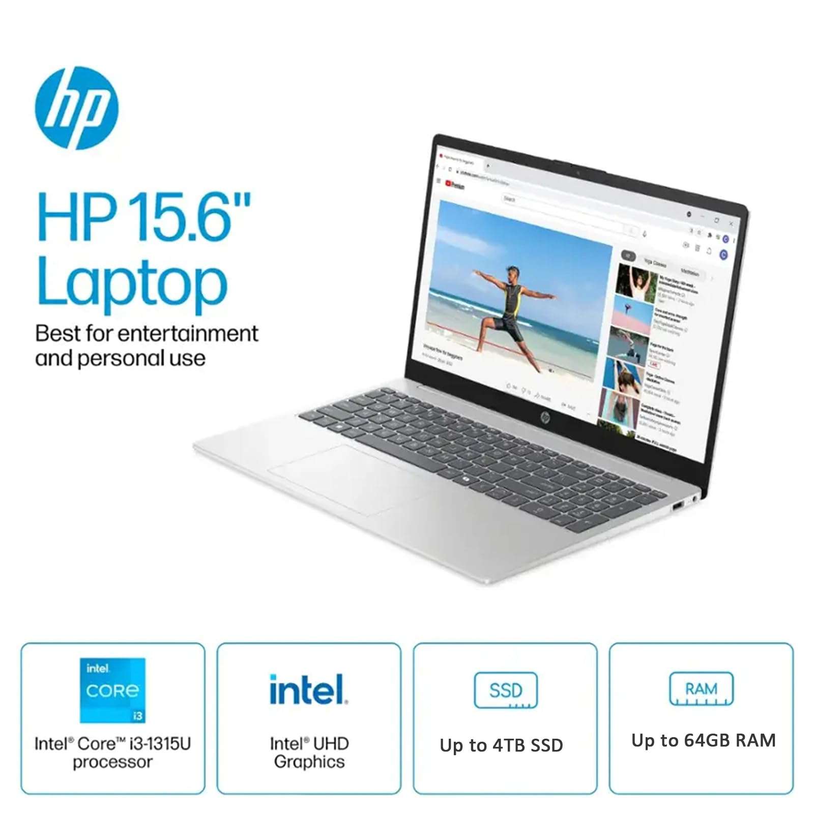 HP Chromebook 14 Laptop, Intel Celeron Processor, 4 GB RAM, 32 GB eMMC, 14” HD (1366 x 768) Touchscreen, Chrome OS, Webcam & Dual Mics, Work, Entertainment, Long Battery Life (14a-na0150nr, 2021) 4