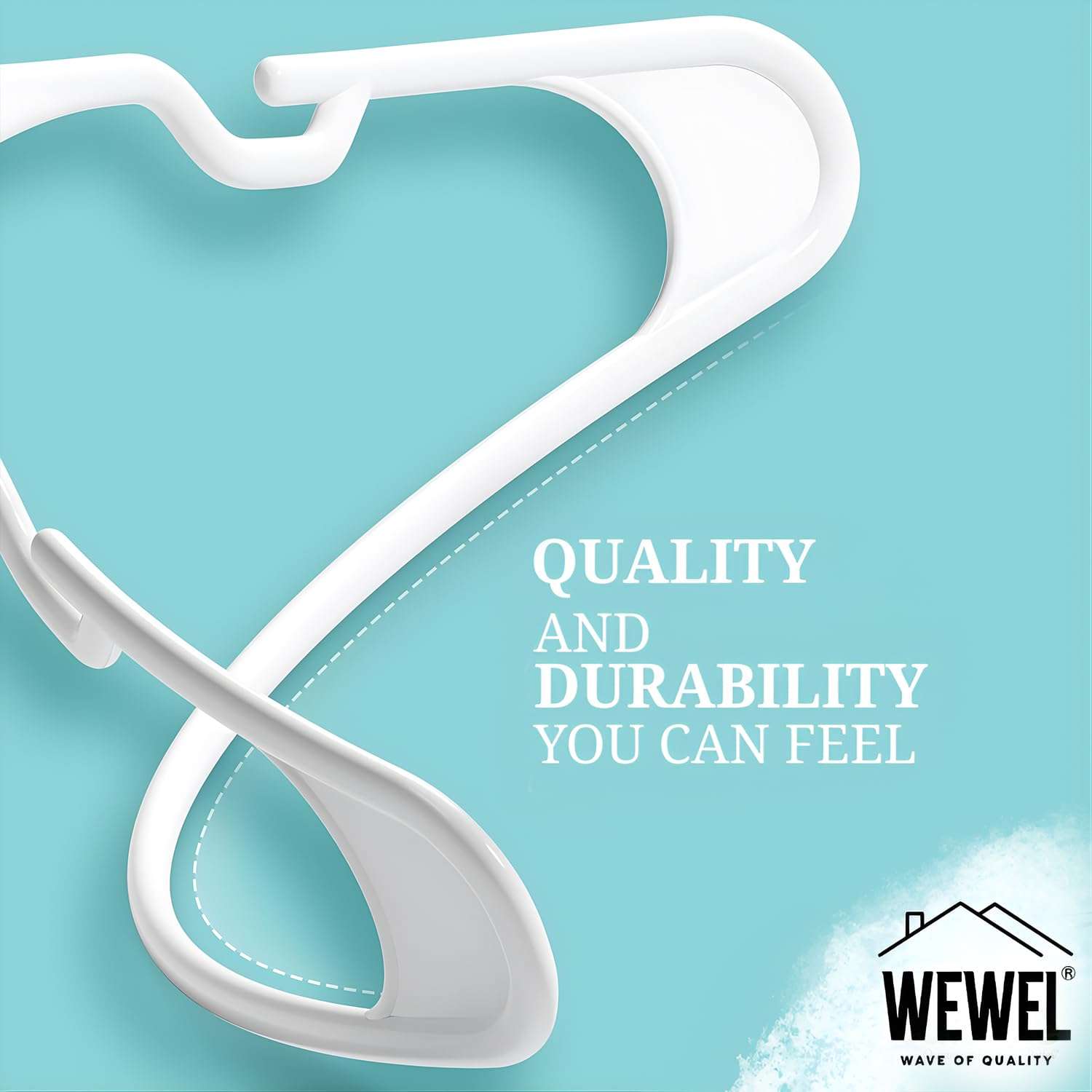 WEWEL® 16 Pcs Premium Clothes Hangers for Hanging Cloths, Elevate Your Wardrobe Organization in Multicolors with Cloth Hanger (16,White) 6