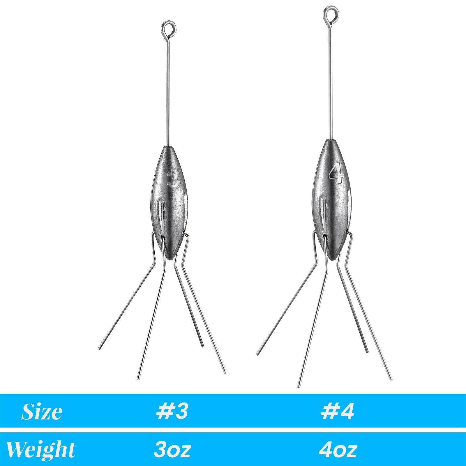 5 Pcs Sputnik Sinker Fishing Weights 3 oz Surf Fishing for Ocean Sea Sand,Fishing Lead Weights with 4 Stainless Steel Claw Grips,Ideal for Beach and Sinkers Saltwater (3 oz 5pcs) 3